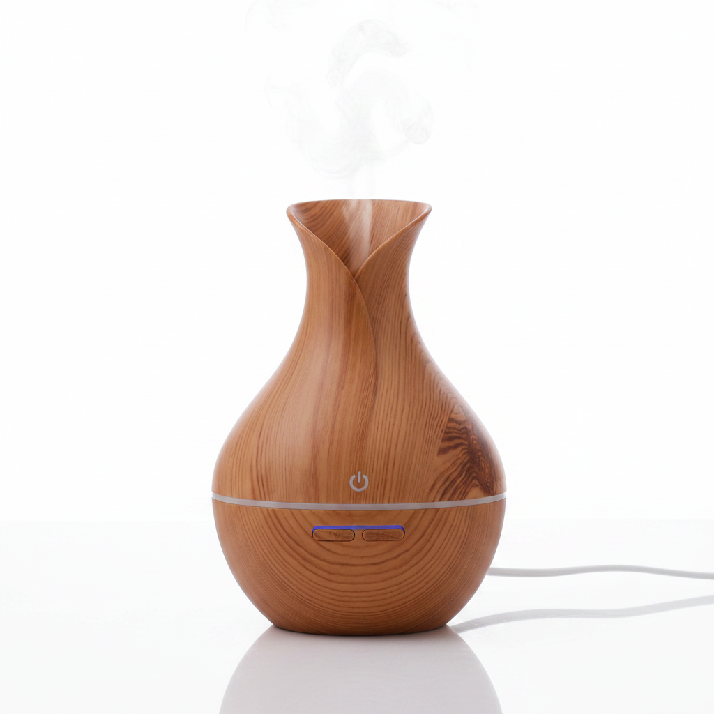 Ahşap vazo nemlendirici buhar detay